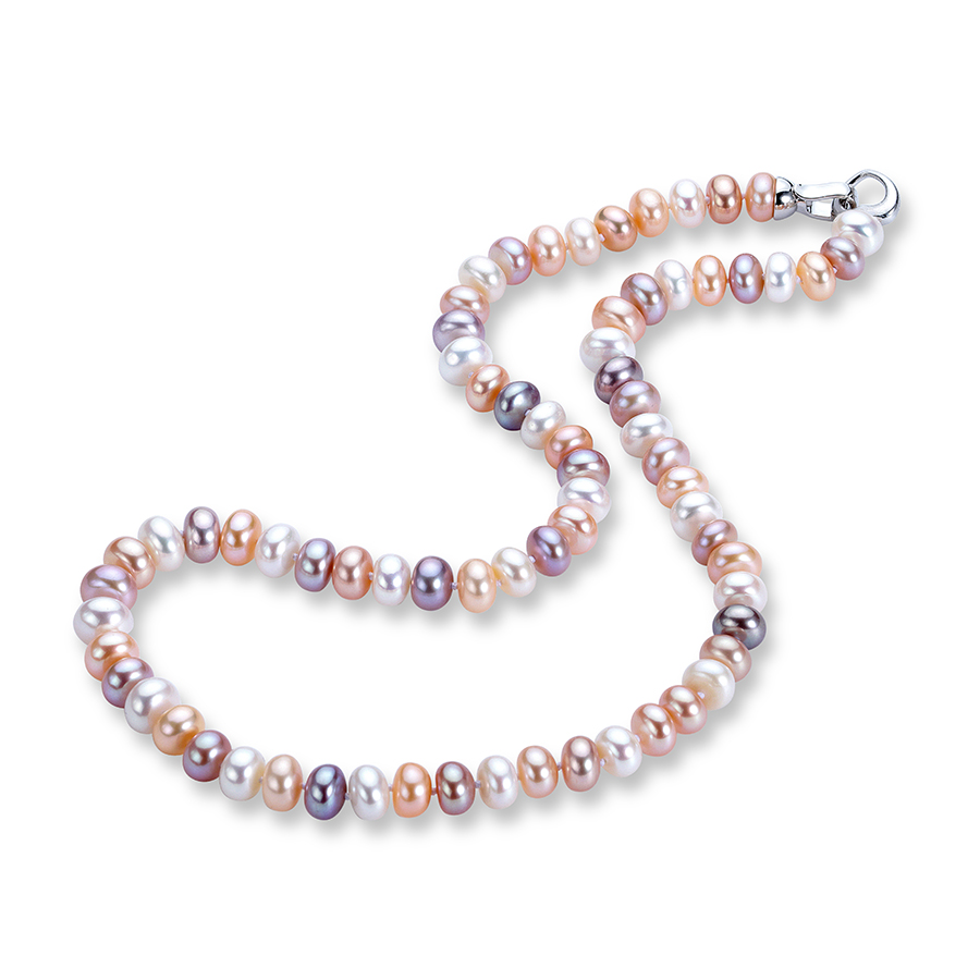 Pearl Trim Chain - Natural Freshwater Long Pearl Necklace For
