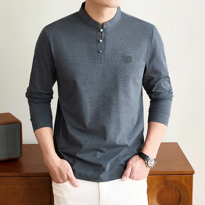 Mens Mandarin Collar Long Slee - Embellish Knit recension och pris