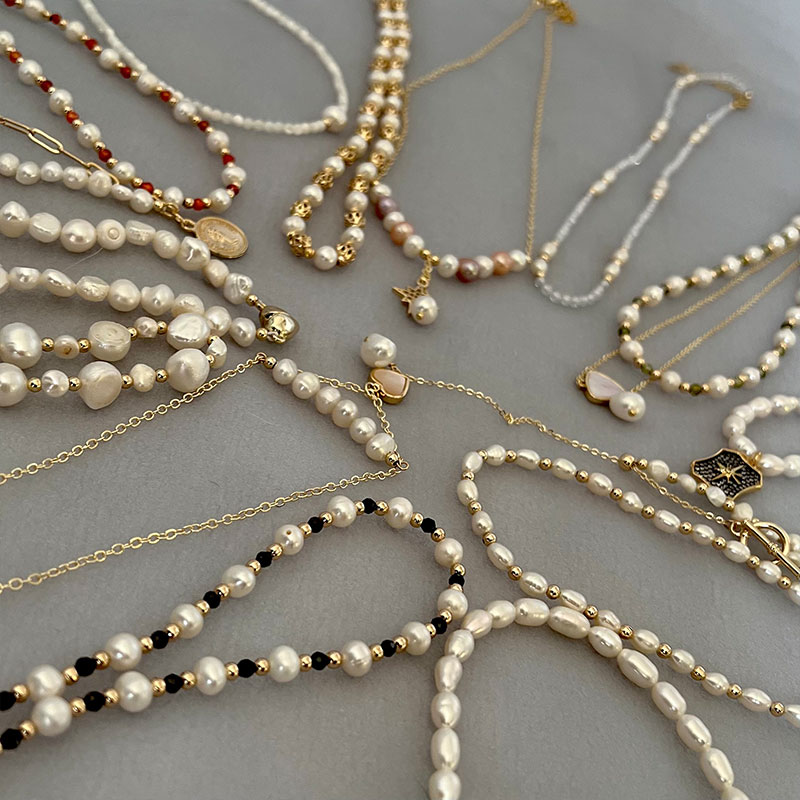 Multiple Styles Natural Freshw - Pearl Trim Chain recension och pris