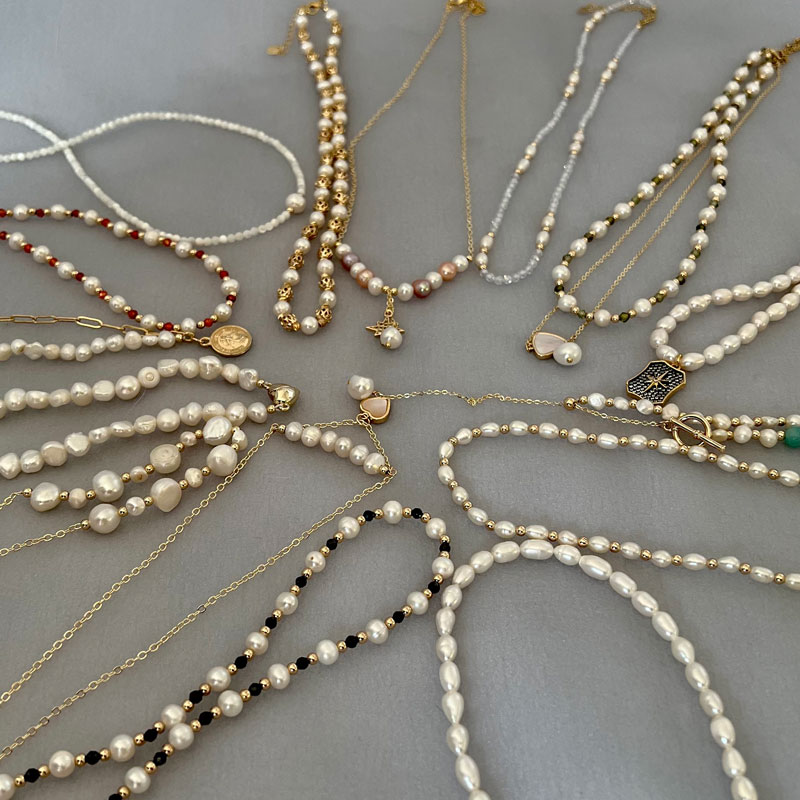 Multiple Styles Natural Freshw - Pearl Trim Chain recension och pris