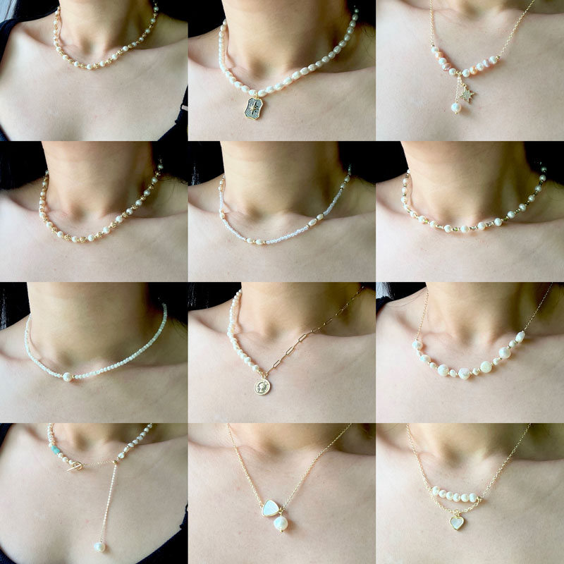 Multiple Styles Natural Freshw - Pearl Trim Chain recension och pris